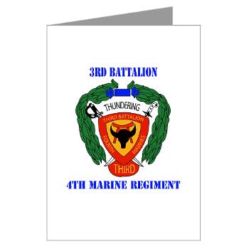 3B4M - M01 - 02 - 3rd Battalion 4th Marines with Text Greeting Cards (Pk of 10) - Click Image to Close