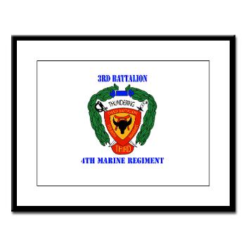 3B4M - M01 - 02 - 3rd Battalion 4th Marines with Text Large Framed Print