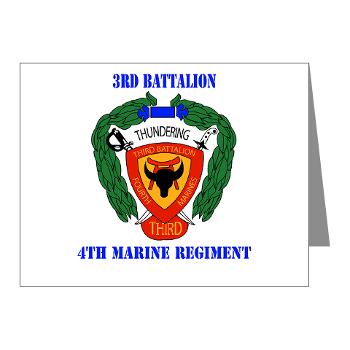 3B4M - M01 - 02 - 3rd Battalion 4th Marines with Text Note Cards (Pk of 20)