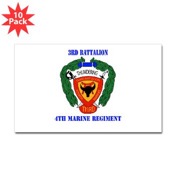 3B4M - M01 - 01 - 3rd Battalion 4th Marines with Text Sticker (Rectangle 10 pk)