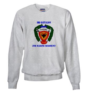 3B4M - A01 - 03 - 3rd Battalion 4th Marines with Text Sweatshirt - Click Image to Close