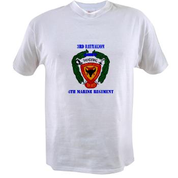 3B4M - A01 - 04 - 3rd Battalion 4th Marines with Text Value T-Shirt