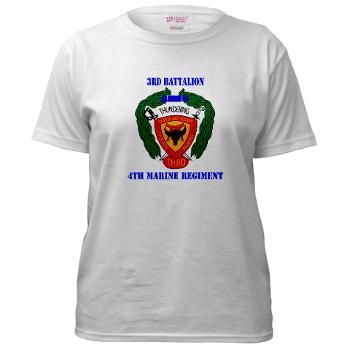3B4M - A01 - 04 - 3rd Battalion 4th Marines with Text Women's T-Shirt - Click Image to Close