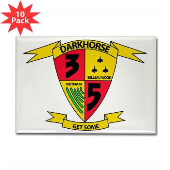 3B5M - M01 - 01 - 3rd Battalion 5th Marines - Rectangle Magnet (10 pack) - Click Image to Close