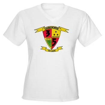 3B5M - A01 - 04 - 3rd Battalion 5th Marines - Women's V-Neck T-Shirt