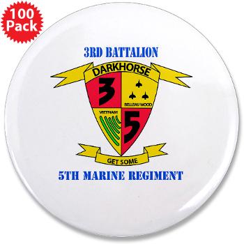 3B5M - M01 - 01 - 3rd Battalion 5th Marines with Text - 3.5" Button (100 pack) - Click Image to Close