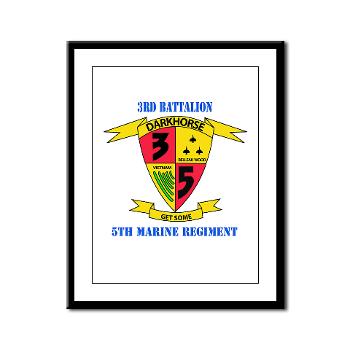 3B5M - M01 - 02 - 3rd Battalion 5th Marines with Text - Framed Panel Print