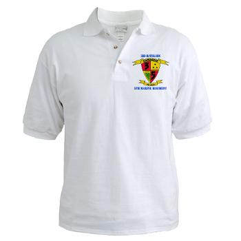 3B5M - A01 - 04 - 3rd Battalion 5th Marines with Text - Golf Shirt - Click Image to Close