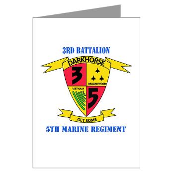 3B5M - M01 - 02 - 3rd Battalion 5th Marines with Text - Greeting Cards (Pk of 10)
