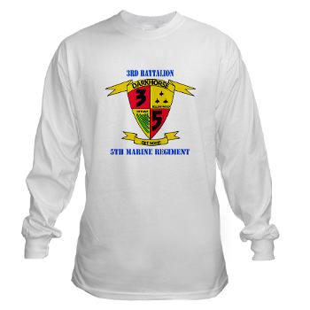 3B5M - A01 - 03 - 3rd Battalion 5th Marines with Text - Long Sleeve T-Shirt - Click Image to Close