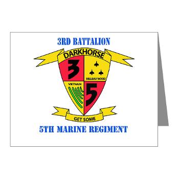 3B5M - M01 - 02 - 3rd Battalion 5th Marines with Text - Note Cards (Pk of 20)