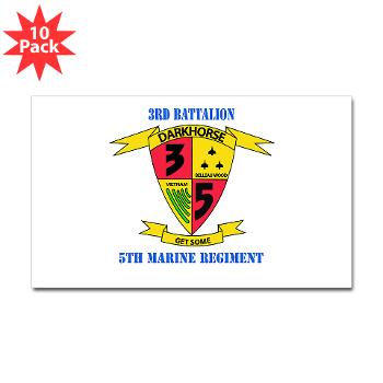 3B5M - M01 - 01 - 3rd Battalion 5th Marines with Text - Sticker (Rectangle 10 pk)