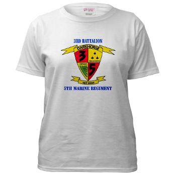 3B5M - A01 - 04 - 3rd Battalion 5th Marines with Text - Women's T-Shirt - Click Image to Close