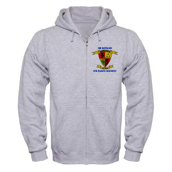 3B5M - A01 - 03 - 3rd Battalion 5th Marines with Text - Zip Hoodie