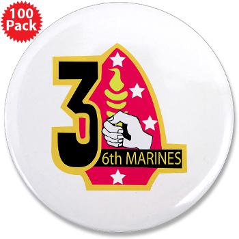 3B6M - M01 - 01 - 3rd Battalion - 6th Marines 3.5" Button (100 pack) - Click Image to Close