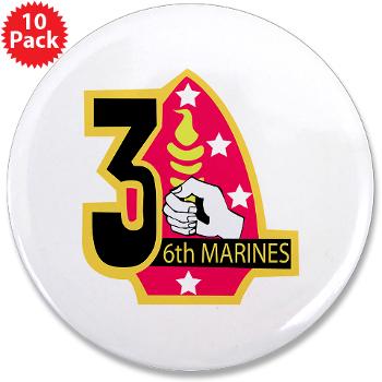 3B6M - M01 - 01 - 3rd Battalion - 6th Marines 3.5" Button (10 pack) - Click Image to Close