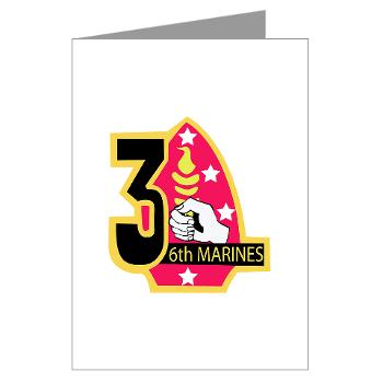3B6M - M01 - 02 - 3rd Battalion - 6th Marines Greeting Cards (Pk of 10) - Click Image to Close