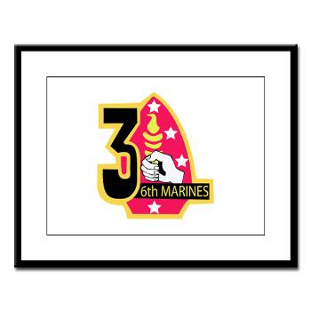 3B6M - M01 - 02 - 3rd Battalion - 6th Marines Large Framed Print
