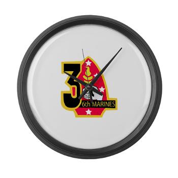 3B6M - M01 - 03 - 3rd Battalion - 6th Marines Large Wall Clock
