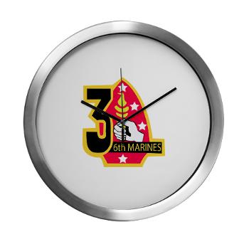 3B6M - M01 - 03 - 3rd Battalion - 6th Marines Modern Wall Clock - Click Image to Close