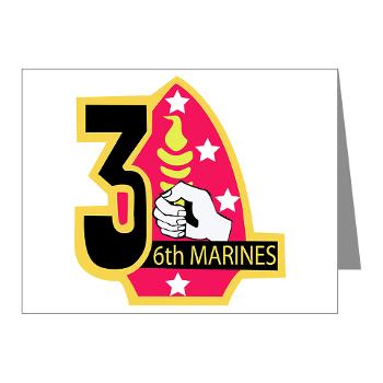 3B6M - M01 - 02 - 3rd Battalion - 6th Marines Note Cards (Pk of 20)