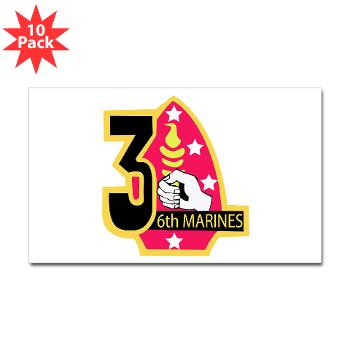 3B6M - M01 - 01 - 3rd Battalion - 6th Marines Sticker (Rectangle 10 pk) - Click Image to Close