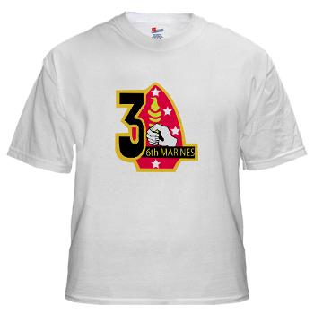 3B6M - A01 - 04 - 3rd Battalion - 6th Marines White T-Shirt - Click Image to Close