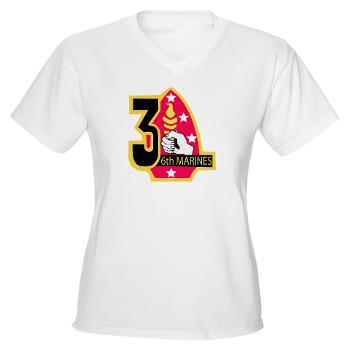 3B6M - A01 - 04 - 3rd Battalion - 6th Marines Women's V-Neck T-Shirt