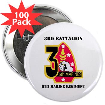 3B6M - M01 - 01 - 3rd Battalion - 6th Marines with Text 2.25" Button (100 pack) - Click Image to Close