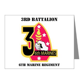 3B6M - M01 - 02 - 3rd Battalion - 6th Marines with Text Note Cards (Pk of 20)