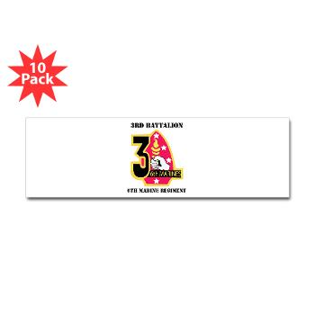 3B6M - M01 - 01 - 3rd Battalion - 6th Marines with Text Sticker (Bumper 10 pk) - Click Image to Close