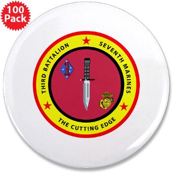 3B7M - M01 - 01 - 3rd Battalion 7th Marines 3.5" Button (100 pack) - Click Image to Close