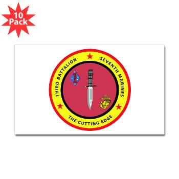 3B7M - M01 - 01 - 3rd Battalion 7th Marines Sticker (Rectangle 10 pk)