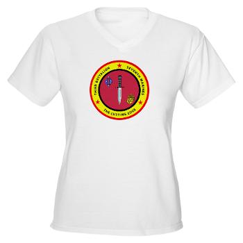 3B7M - A01 - 04 - 3rd Battalion 7th Marines Women's V-Neck T-Shirt