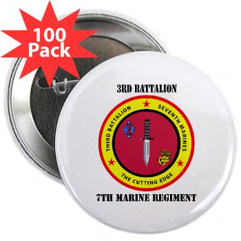 3B7M - M01 - 01 - 3rd Battalion 7th Marines with Text 2.25" Button (100 pack)