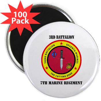 3B7M - M01 - 01 - 3rd Battalion 7th Marines with Text 2.25" Magnet (100 pack) - Click Image to Close