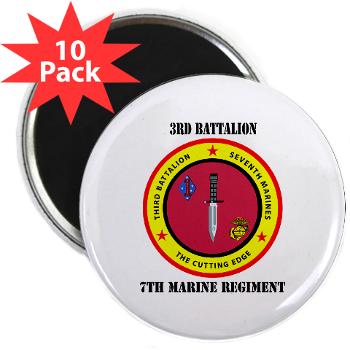 3B7M - M01 - 01 - 3rd Battalion 7th Marines with Text 2.25" Magnet (10 pack)