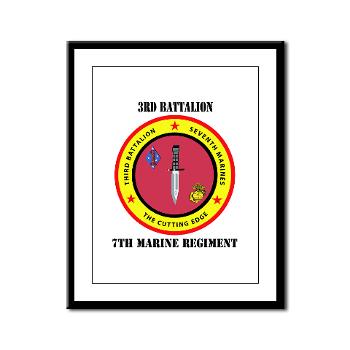 3B7M - M01 - 02 - 3rd Battalion 7th Marines with Text Framed Panel Print