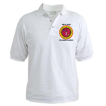 3B7M - A01 - 04 - 3rd Battalion 7th Marines with Text Golf Shirt - Click Image to Close