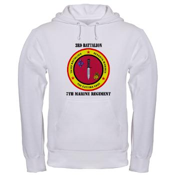 3B7M - A01 - 03 - 3rd Battalion 7th Marines with Text Hooded Sweatshirt - Click Image to Close