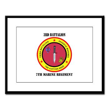 3B7M - M01 - 02 - 3rd Battalion 7th Marines with Text Large Framed Print