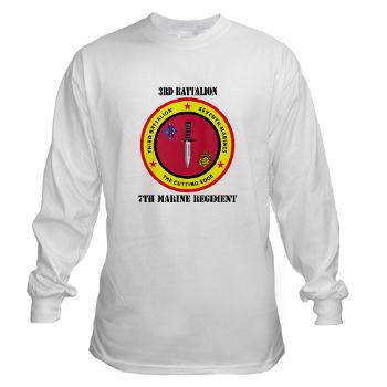 3B7M - A01 - 03 - 3rd Battalion 7th Marines with Text Long Sleeve T-Shirt - Click Image to Close