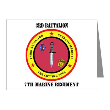 3B7M - M01 - 02 - 3rd Battalion 7th Marines with Text Note Cards (Pk of 20) - Click Image to Close