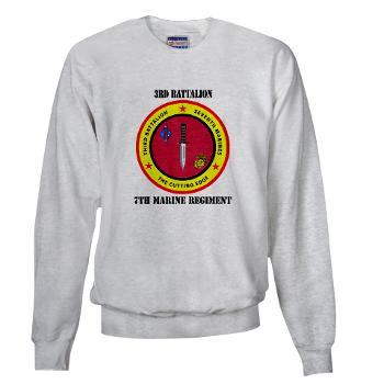 3B7M - A01 - 03 - 3rd Battalion 7th Marines with Text Sweatshirt - Click Image to Close