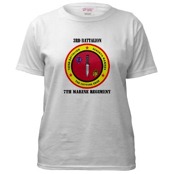 3B7M - A01 - 04 - 3rd Battalion 7th Marines with Text Women's T-Shirt - Click Image to Close