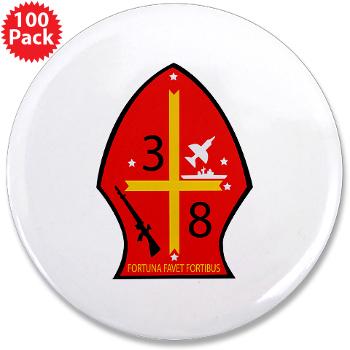 3B8M - M01 - 01 - 3rd Battalion - 8th Marines 3.5" Button (100 pack) - Click Image to Close