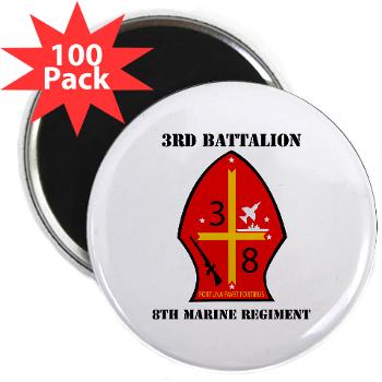 3B8M - M01 - 01 - 3rd Battalion - 8th Marines with Text 2.25" Magnet (100 pack) - Click Image to Close
