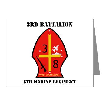 3B8M - M01 - 02 - 3rd Battalion - 8th Marines with Text Note Cards (Pk of 20) - Click Image to Close