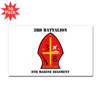 3B8M - M01 - 01 - 3rd Battalion - 8th Marines with Text Sticker (Rectangle 10 pk) - Click Image to Close
