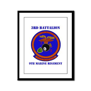 3B9M - M01 - 02 - 3rd Battalion - 9th Marines with Text - Framed Panel Print